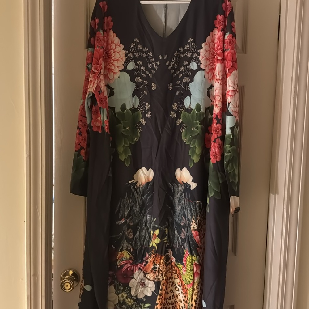 NWOT Shein Floral Curvy Cover Up Long Sleeve Dress Size 4X - Picture 8 of 10